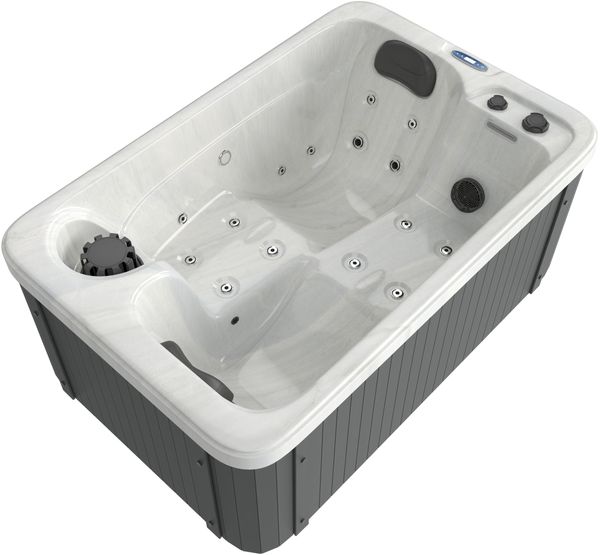 Sanotechnik 'SPLIT WHITE MARBLE' Outdoor Whirlpool inkl. Abdeckung, grau, 175 x 115 x 70 cm