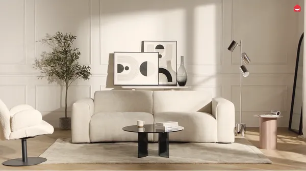 Vente-unique - POGNIA Sofa Stoff Grün - B 100 cm x H 73 cm x L 236 cm