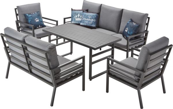 TrendLine Dining Lounge Terracina Anthrazit Gartenlounge Sitzgruppe Sitzgarnitur