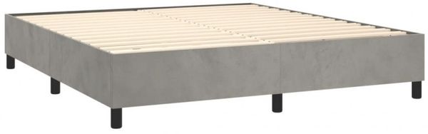 vidaXL Boxspringbett mit Matratze Hellgrau 160x200 cm Samt 3132567 Bild 4
