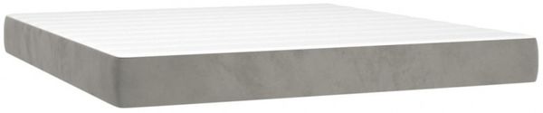 vidaXL Boxspringbett mit Matratze Hellgrau 160x200 cm Samt 3132567 Bild 5
