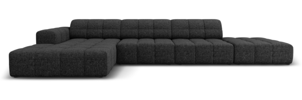 Micadoni Ecksofa Jennifer 5-Sitzer Links Chenille Schwarz