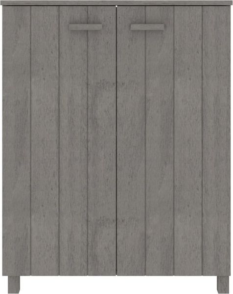 vidaXL Schuhschrank HAMAR Hellgrau 85x40x108 cm Massivholz Kiefer 340519 Bild 3