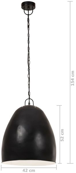vidaXL Hängelampe Industriestil 25 W Schwarz Rund 42 cm E27 320557 Bild 9
