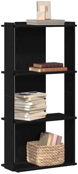 vidaXL Bücherregal 3 Böden Schwarz 60x30x120 cm Holzwerkstoff 860266