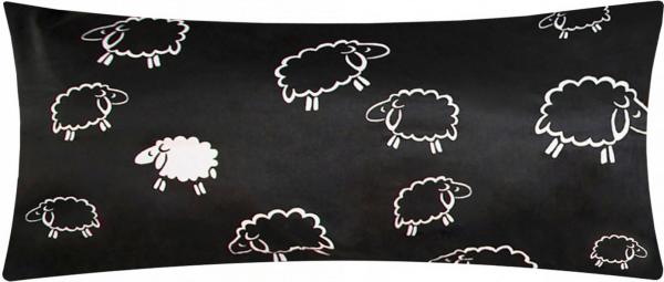 Heubergshop Kissenbezug, (1 Stück), 40x80cm – Schafe Lämmer Schwarz Weiß 100% Baumwolle (1 x 99/1 40x80)