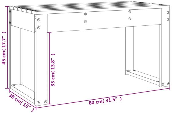 vidaXL Gartenbank Grau 80x38x45 cm Massivholz Kiefer 825088 Bild 8