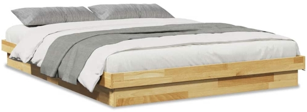 vidaXL Massivholzbett ohne Matratze 160x200 cm Eichenholz 3315731