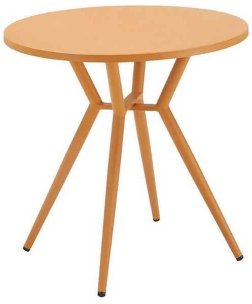 Liadomo Gartentisch Lesina, runder Bistrotisch, Balkontisch, Outdoor-Esstisch Ø 80 cm (robuster Alu-Tisch für Terrasse & Balkon, 1 Tisch), Outdoor-Tisch in Orange, rund