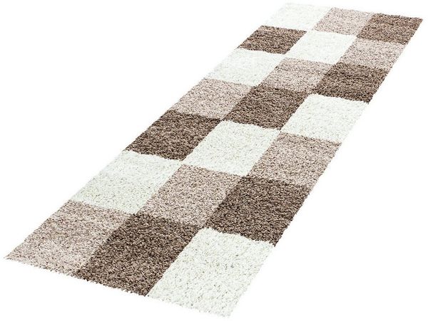 Villa Möbel Hochflor-Teppich Lifiva, Rechteckig, Höhe: 30 mm, Teppich Wohnzimmer Kariert Design Modern verschidene farben und größen