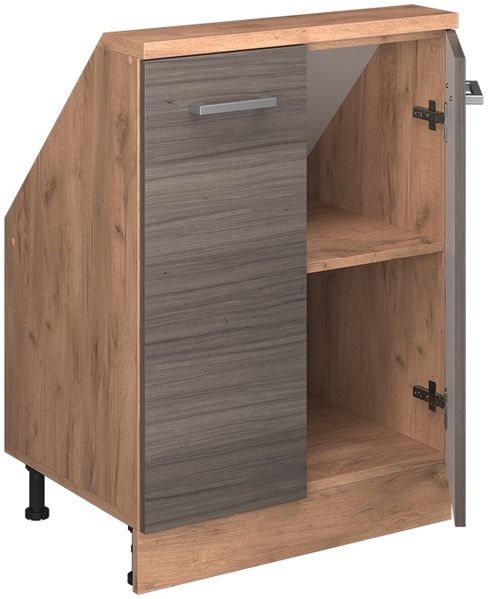 Küchenschrank für Dachschrägen R-Line Edelgrau 60 cm mit 2 Türen Vicco Bild 5