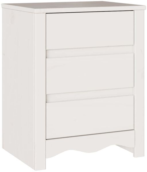 Couchtisch Sofatisch, Drammen Weiß 45 x 35 x 56 cm Massives Kiefernholz d215e