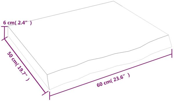 vidaXL Tischplatte 60x50x(2-6) cm Massivholz Eiche Unbehandelt 3156286 Bild 8