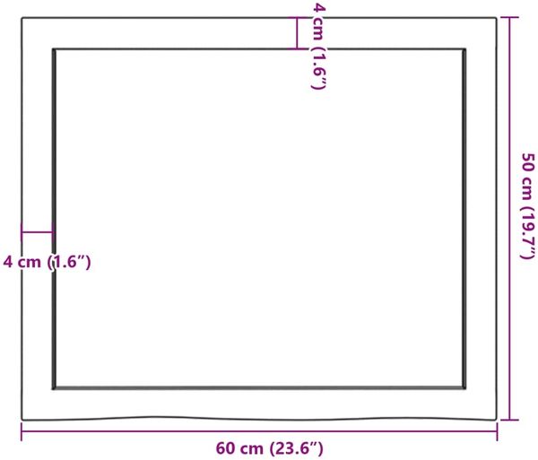 vidaXL Tischplatte 60x50x(2-6) cm Massivholz Eiche Unbehandelt 3156286 Bild 9