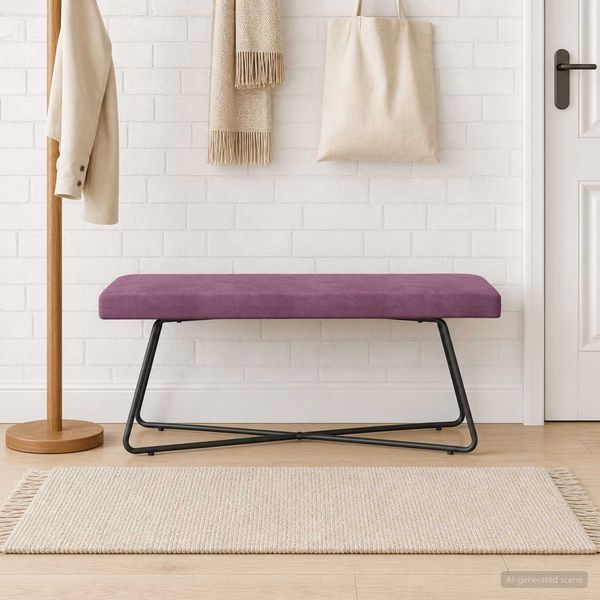 vidaXL Bank Uni Lila 110 x 40 x 45 cm Samt 42038356