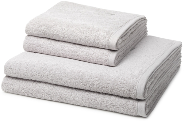 Ross Vita 4 tlg. Frottier-Set - 2 X Handtuch (50 X 100cm), 2 X Duschtuch (70 X 140cm) - 520 g/m2 - Silber