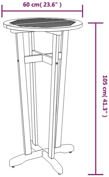 vidaXL 3-tlg. Gartenbar-Set Massivholz Akazie 3154382 Bild 10