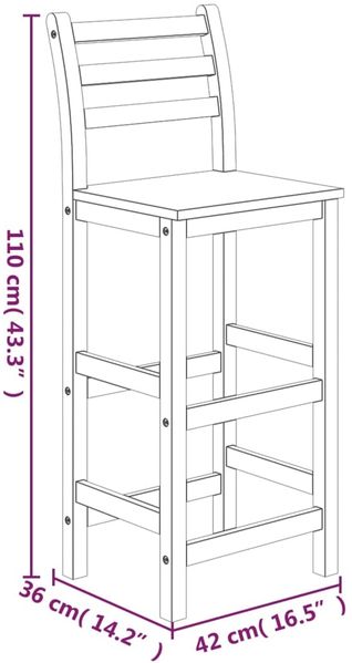 vidaXL 3-tlg. Gartenbar-Set Massivholz Akazie 3154382 Bild 11