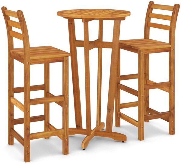 vidaXL 3-tlg. Gartenbar-Set Massivholz Akazie 3154382 Bild 2