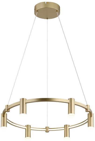 LED Hängeleuchte CASTELA, Gold, Metall, matt, höhenverstellbar, 62 cm