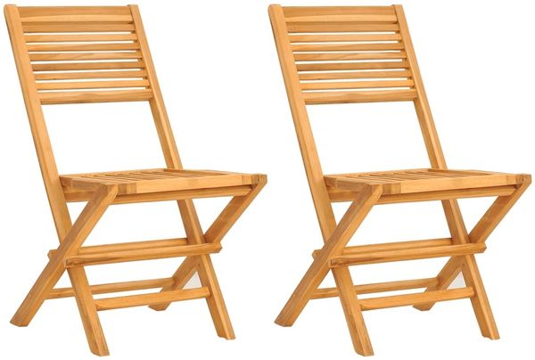 vidaXL Gartenstühle 2 Stk. Klappbar 47x62x90 cm Massivholz Teak 362761 Bild 2