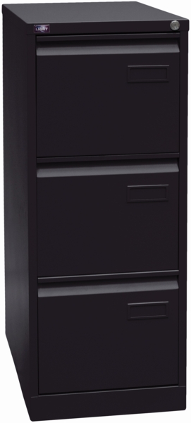 Bisley LIGHT Hängeregistraturschrank, einbahnig, DIN A4, 3 HR-Schubladen, Farbe schwarz