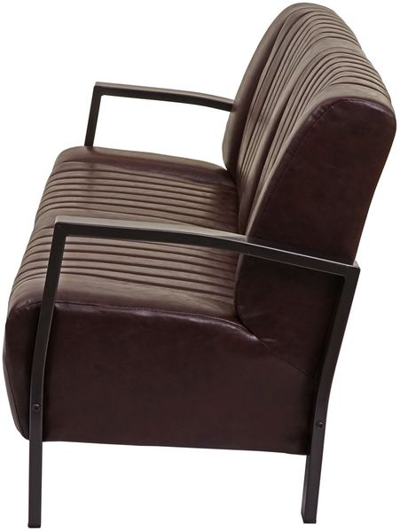 2er Sofa HWC-H10, Couch Zweisitzer, Metall Kunstleder Industrie-Design ~ vintage braun Bild 3