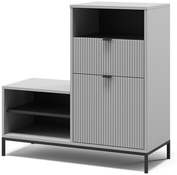 Schuhschrank Eliza Grau 100 x 98.5 cm mit Tür und Schublade Vicco