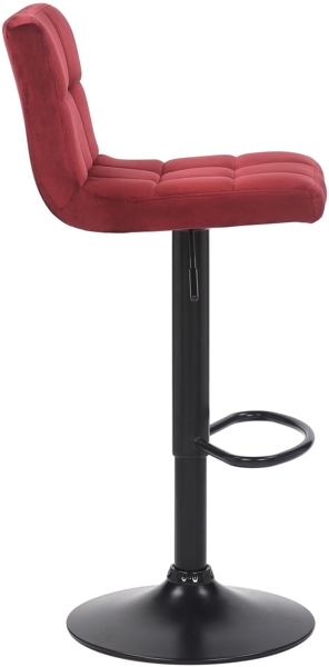 CLP 4er Set Barhocker Feni Samt höhenverstellbar und drehbar,rot Bild 4