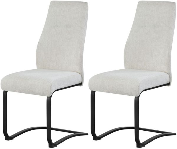 Schwinger-Stuhl 2er Set Madrid Stühle in Creme - gemütliches Design - B/H/T: 43x98x59 cm