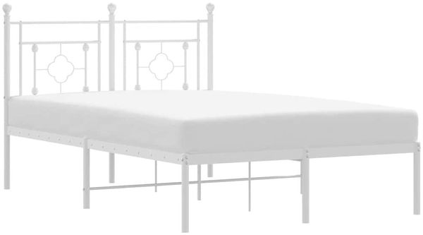 Einzelbettgestell Design für Erwachsene mit Kopfteil Metall Weiß 120x190 cm d2920e