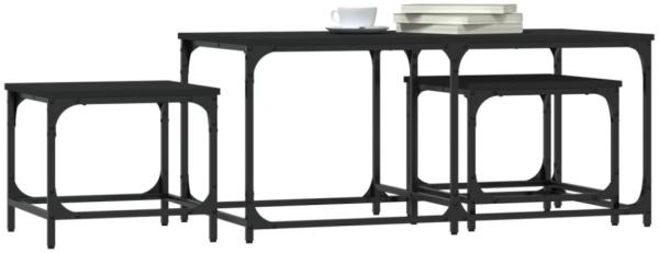 vidaXL Satztische 3 Stk. Schwarz Holzwerkstoff 835389 Bild 4