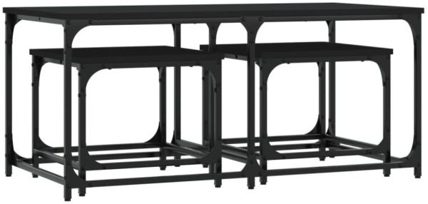vidaXL Satztische 3 Stk. Schwarz Holzwerkstoff 835389 Bild 8