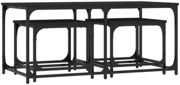 vidaXL Satztische 3 Stk. Schwarz Holzwerkstoff 835389 Bild 2