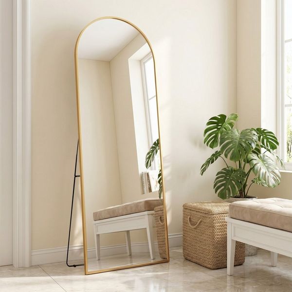 OTTO home Spiegel Standspiegel Addrik, wahlweise in 2 Größen 150x40 cm oder 180x60 cm (als Wandspiegel und Standspiegel einsetzbar, Rahmen aus Metall), Ganzkörperspiegel mit Sicherheitsglas, in verschiedenen Farben