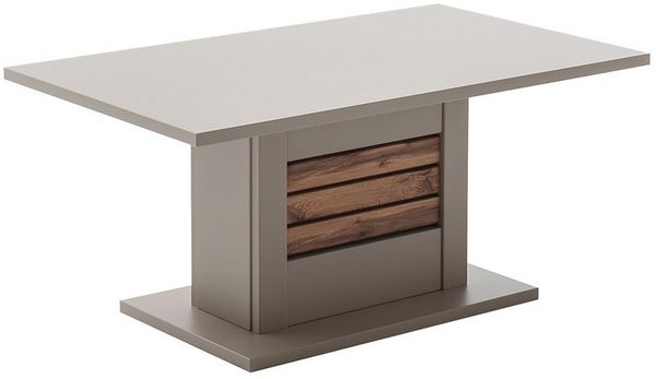 Lomadox Wohnzimmertisch LIEZEN-05, Grau, Sockel mit Eiche, 100 cm breit