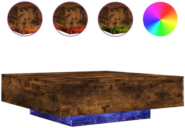 vidaXL Couchtisch mit LED-Leuchten Räuchereiche 100x100x31 cm 836606 Bild 12