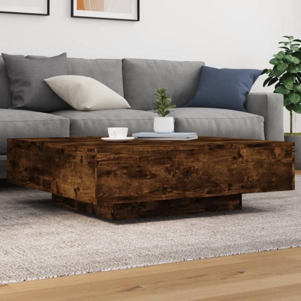 vidaXL Couchtisch mit LED-Leuchten Räuchereiche 100x100x31 cm 836606 Bild 1