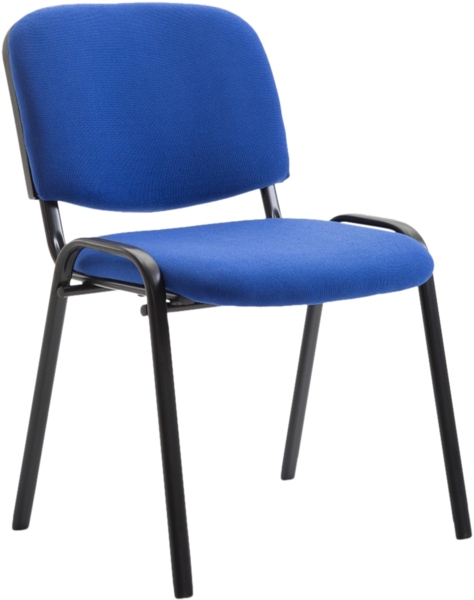 CLP Besucherstuhl Ken V2 Stoff mit robustem Metallgestell und gepolsterter Rückenlehne,blau