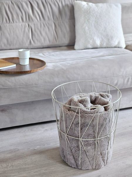 Meinposten Beistelltisch Beistelltisch warmes grau Nussbaum Rund Couchtisch 37x40, Abnehmbarer Deckel