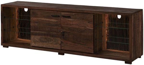 TV-Board Akazie 200x40x63 dunkelbraun lackiert BARK #213