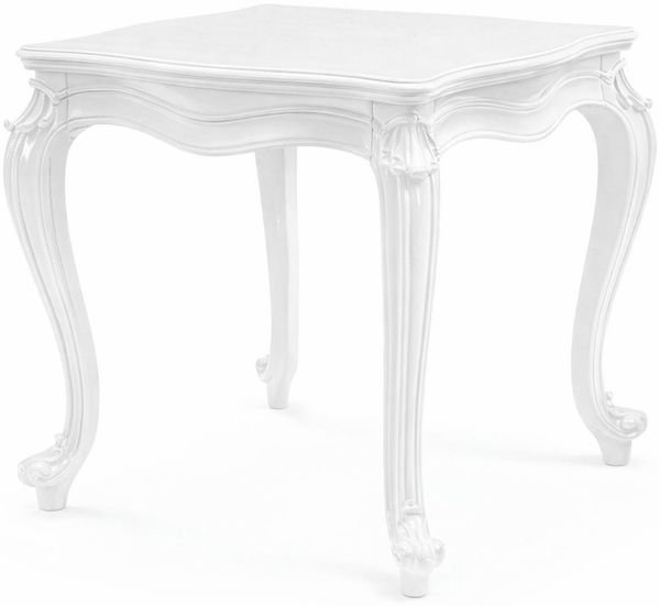 Casa Padrino Luxus Barock Massivholz Beistelltisch Weiß H. 60 cm - Barock Möbel