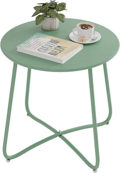 EUGAD Beistelltisch (1-St), rund, Balkontisch Gartentisch, aus Metall, φ48xH45cm