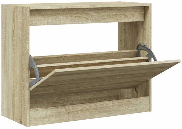 vidaXL Schuhschrank Sonoma-Eiche 80x34x63 cm Holzwerkstoff 839961 Bild 2