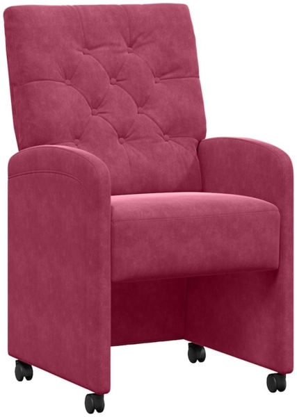 vidaXL Esszimmerstühle mit Rollen 2 pcs Weinrot 58 x 67 x 97 cm Samt 42017870