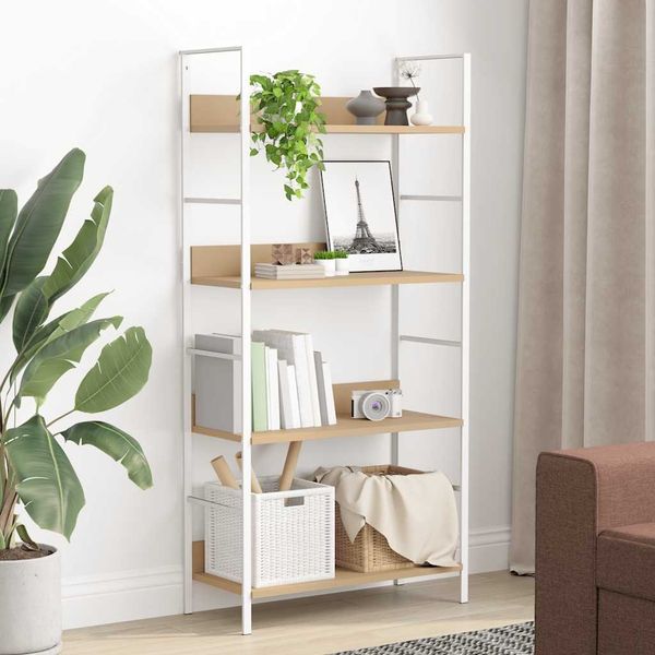 Bücherregal | Standregal 4 Regalböden Eiche 60x27,6x124,5 cm Holzwerkstoff