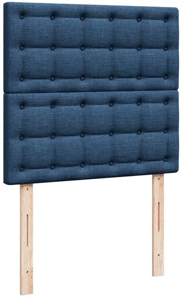 vidaXL Boxspringbett mit Matratze Blau 100x200 cm Stoff 3292719 Bild 7