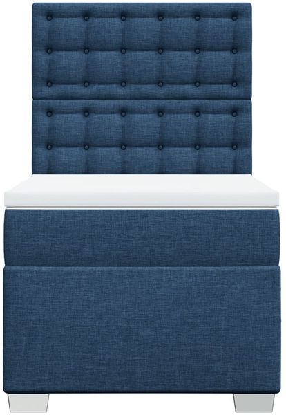 vidaXL Boxspringbett mit Matratze Blau 100x200 cm Stoff 3292719 Bild 6