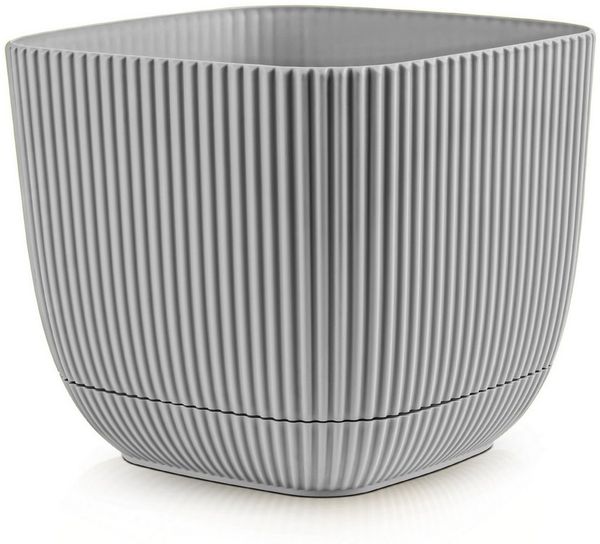 KONZEPT Blumentopf Blumentopf mit Untersetzer, Übertopf Kunststoff, 2IN1 – Der fest integrierte Untersetzer sammelt überschüssiges Wasser