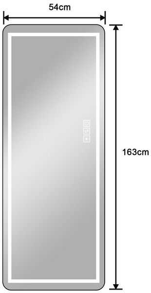 REDOM Ganzkörperspiegel Standspiegel (LED Standspiegel mit 3-Farb-Dimmung Schwarz/Silber, 1-St, 163 × 54 cm) Bild 2